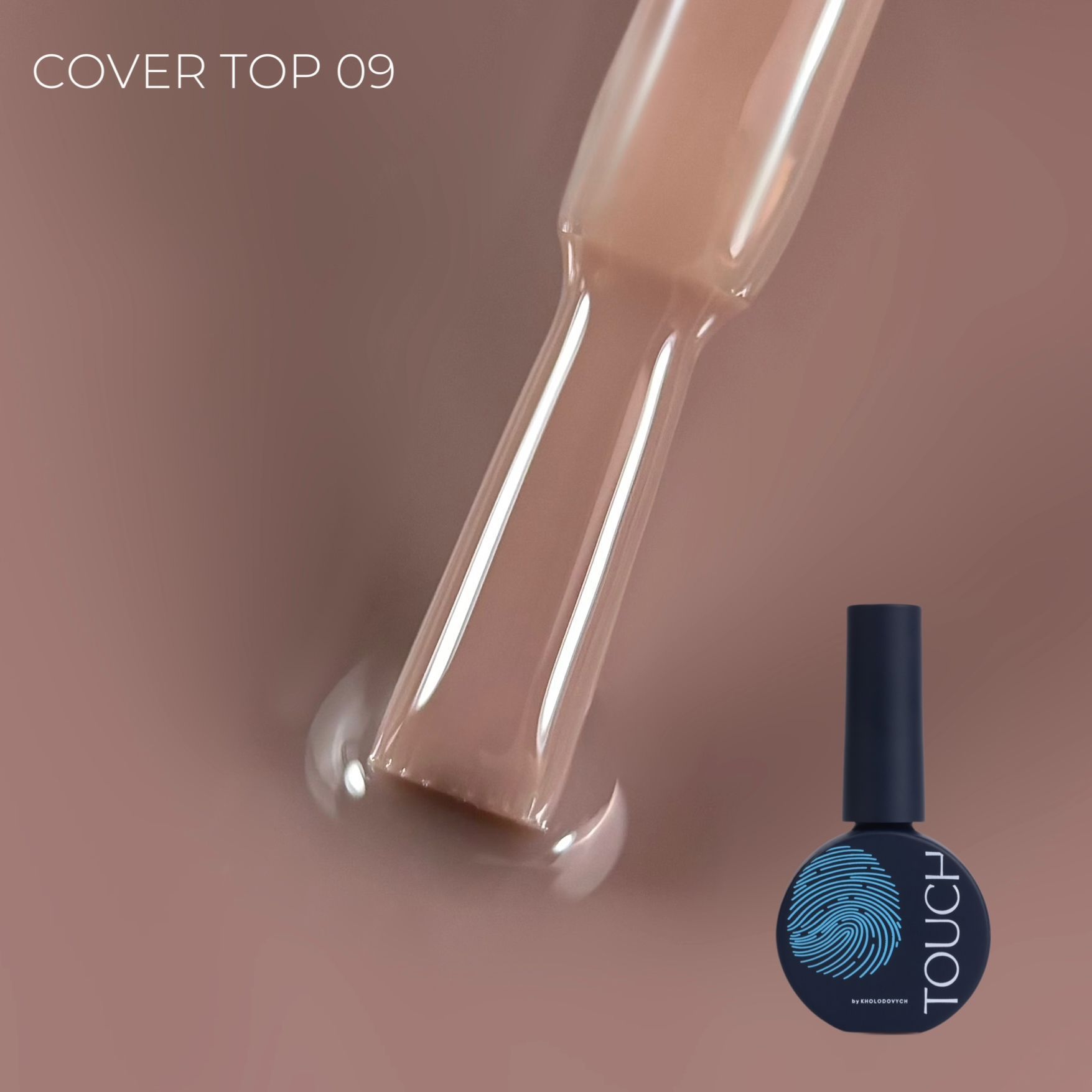 TOUCH Cover Top 13 ml No.09 Tint – áttetsző, barnás nude fátyol