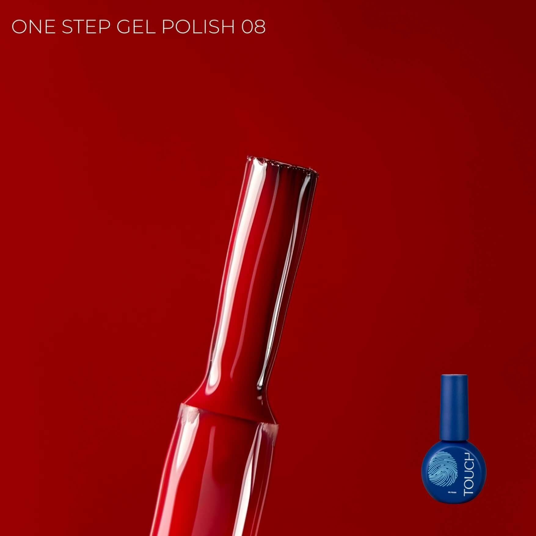 TOUCH One Step gél lakk 9 ml No.08 – mély cseresznyepiros