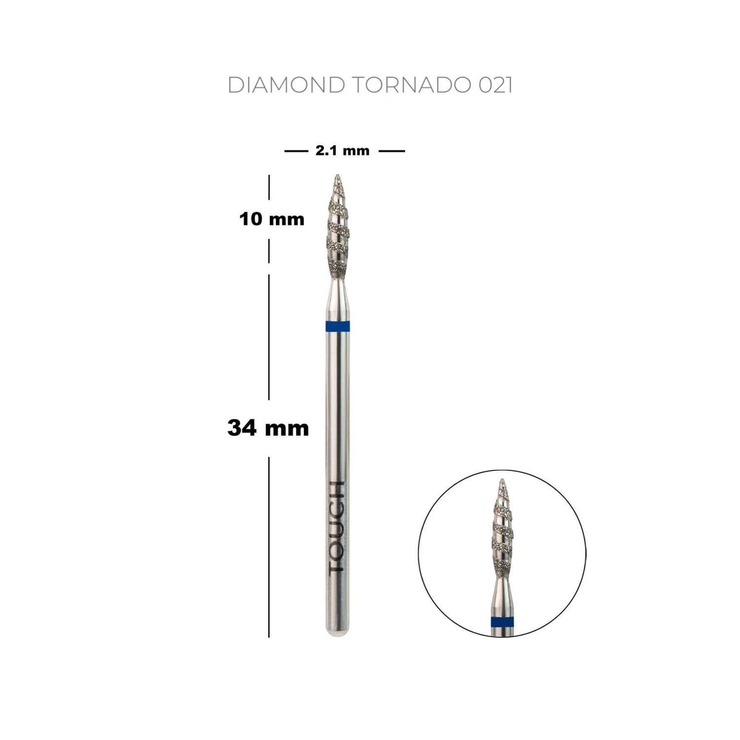 TOUCH gyémántporos csiszolófej - Tornado 021 - kék gyűrű, közepes