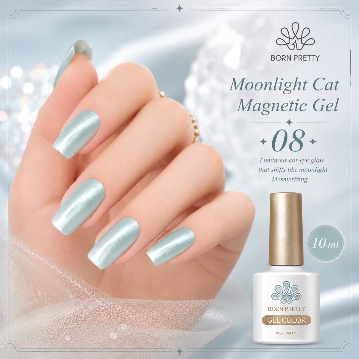 Born Pretty Cat Magnetic gél lakk 10 ml - MY109/MC08