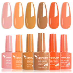 Venalisa 6 db-os UV/LED Gél lakk szett - 2218 - Orange - Hema Free