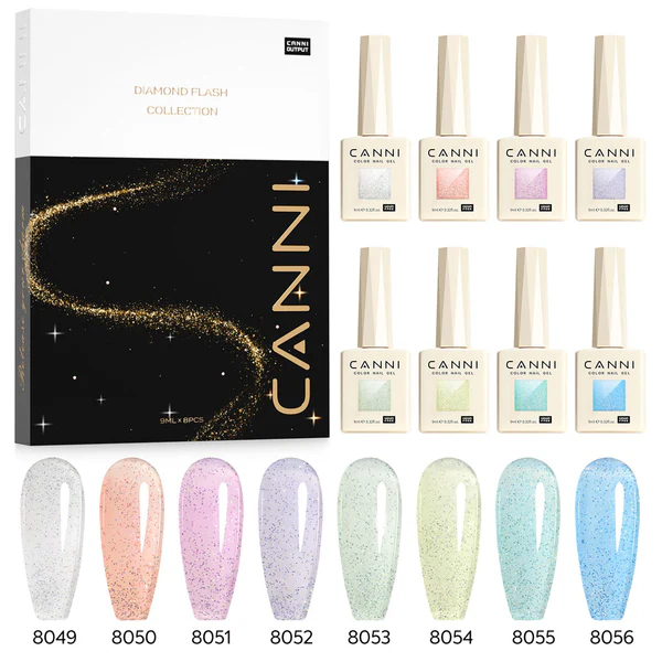 CANNI HEMA FREE  szett 8x9ml - No.07 - Fairy Glitter Collection