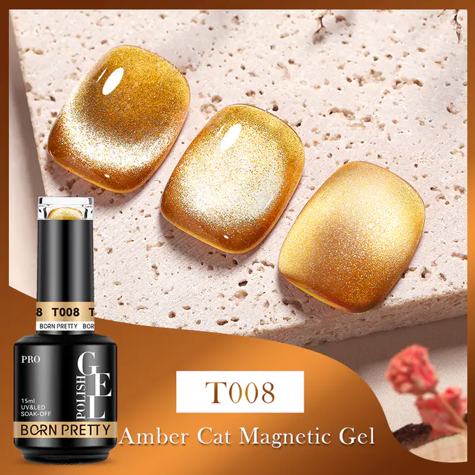 BORN PRETTY PRO UV/LED gél lakk 15 ml - T008 - Amber Cat Eye