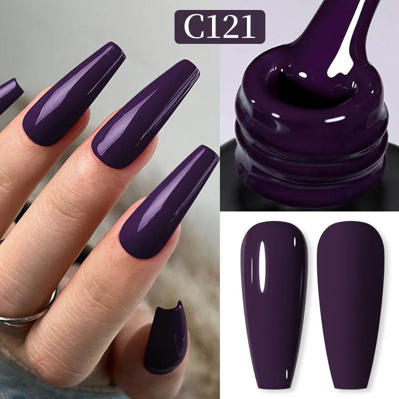 Born Pretty Pro UV/LED HEMA FREE gél lakk 15 ml - C121 - Dark Purple