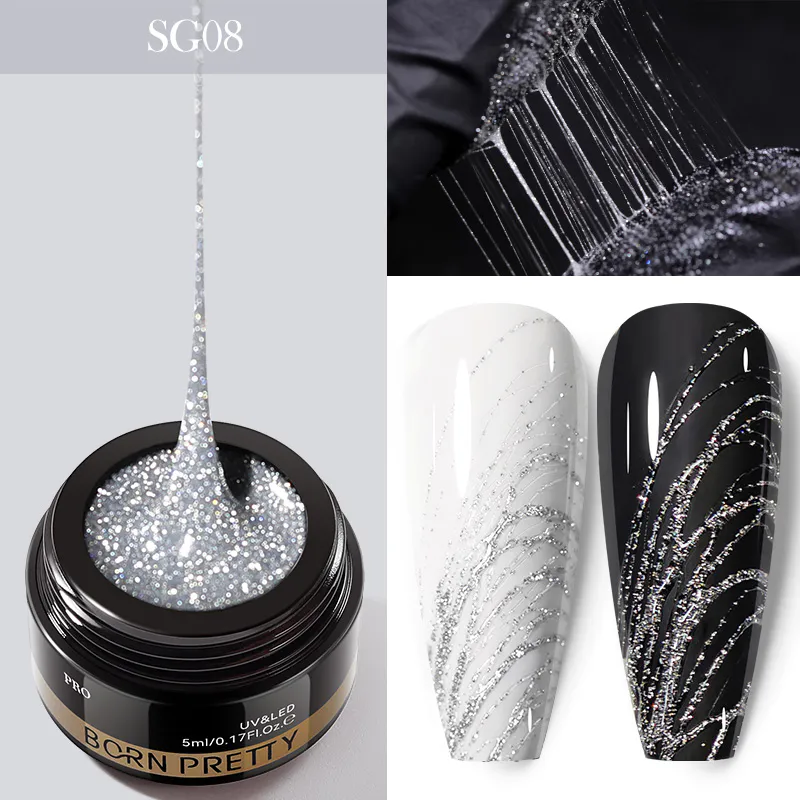 BORN PRETTY PRO Spider Gel 5 ml - SG08 - Reflective Silver