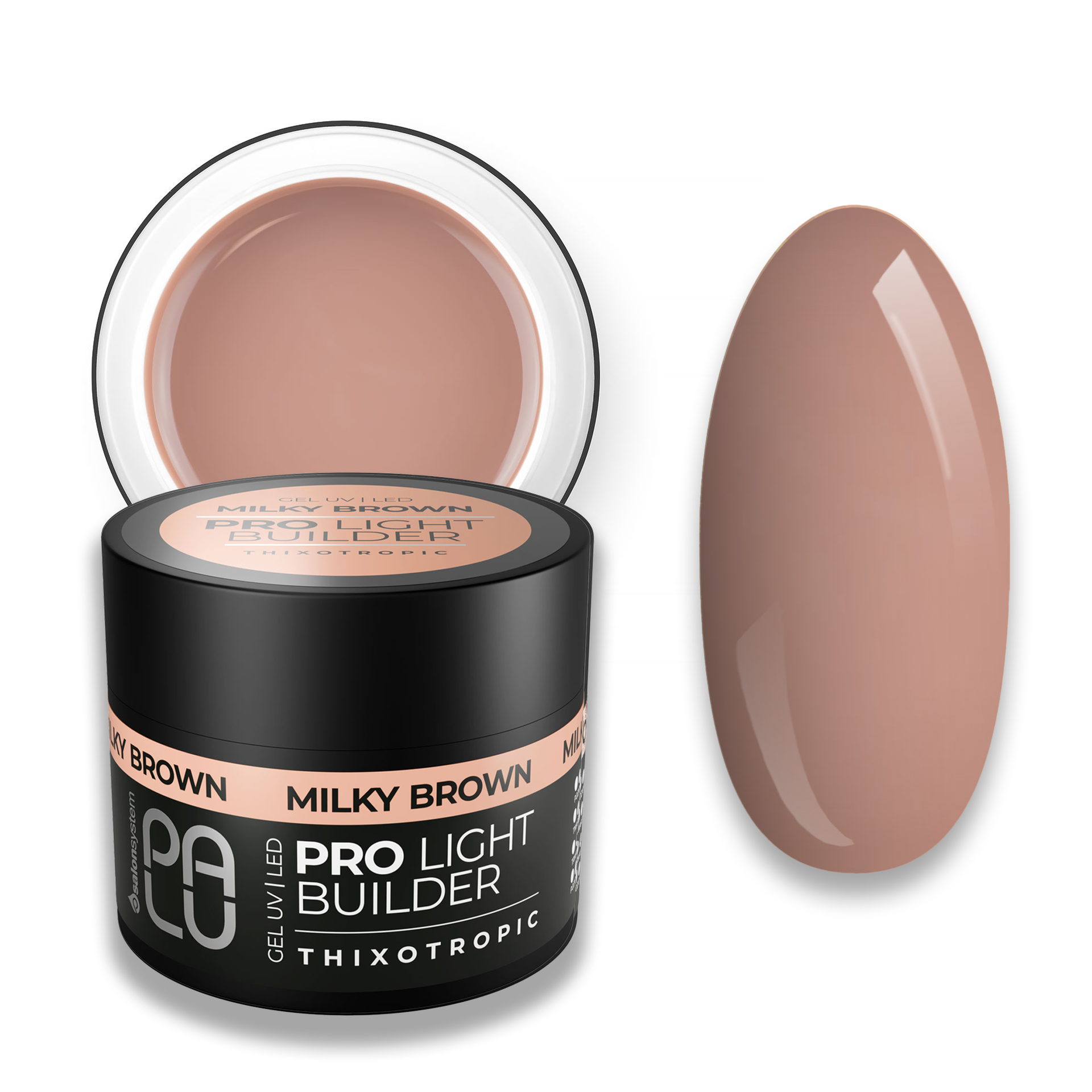 PALU Pro Light Builder építőzselé 45g - Milky Brown