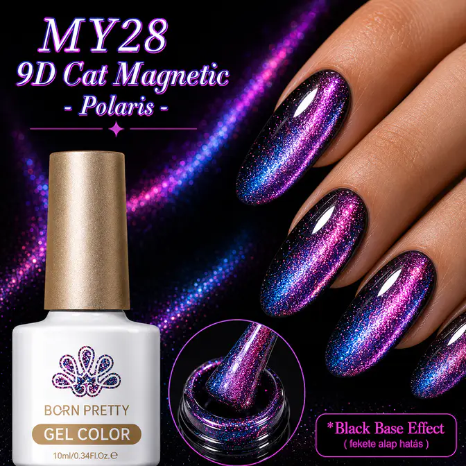 Born Pretty Cat Magnetic gél lakk 10 ml -  MY028 - 9D Cat Eye
