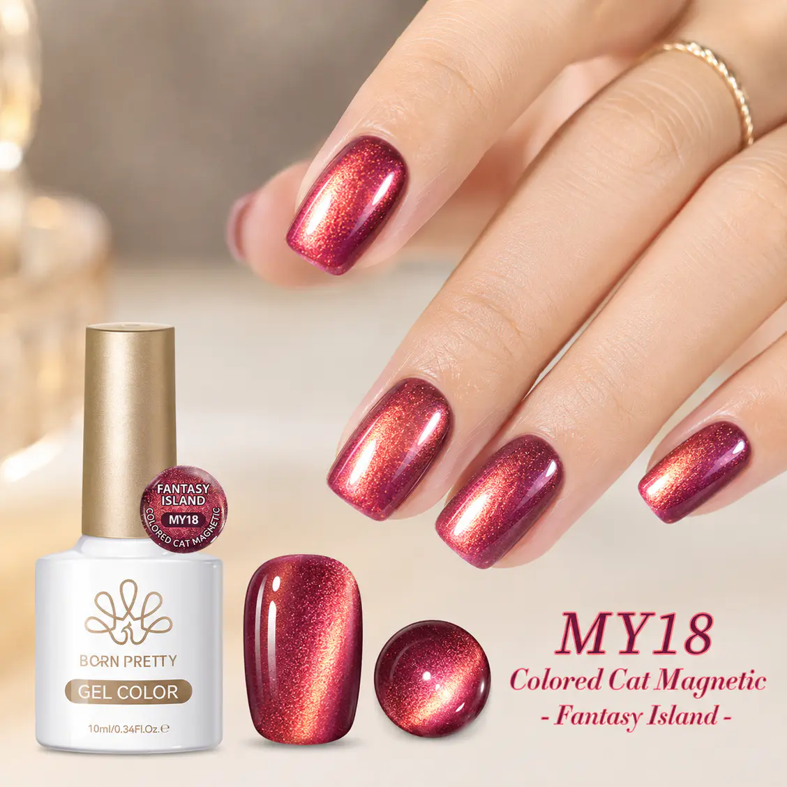 Born Pretty Cat Magnetic gél lakk 10 ml - MY018 - Fantasy Island