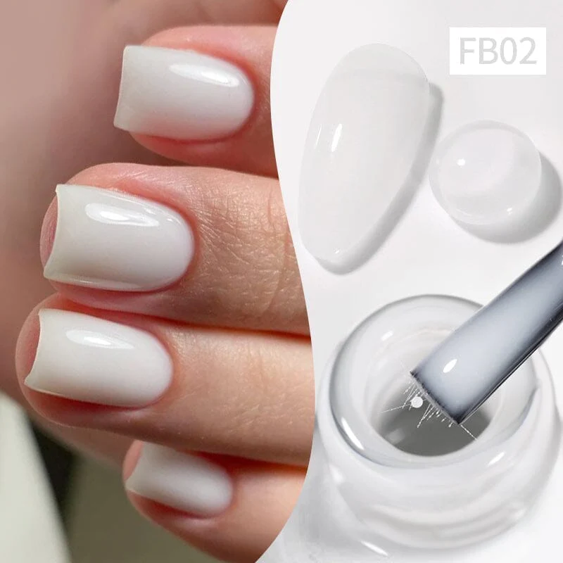 Born Pretty - Fiber Base Gel 10 ml - FB02 Milky White