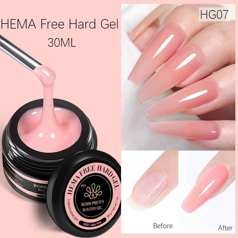BORN PRETTY PRO Hard Gel építőzselé 30 ml - HG07 - Jade Pink