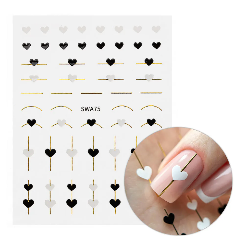 MollyNails SWA75 öntapadó szíves körömmatrica