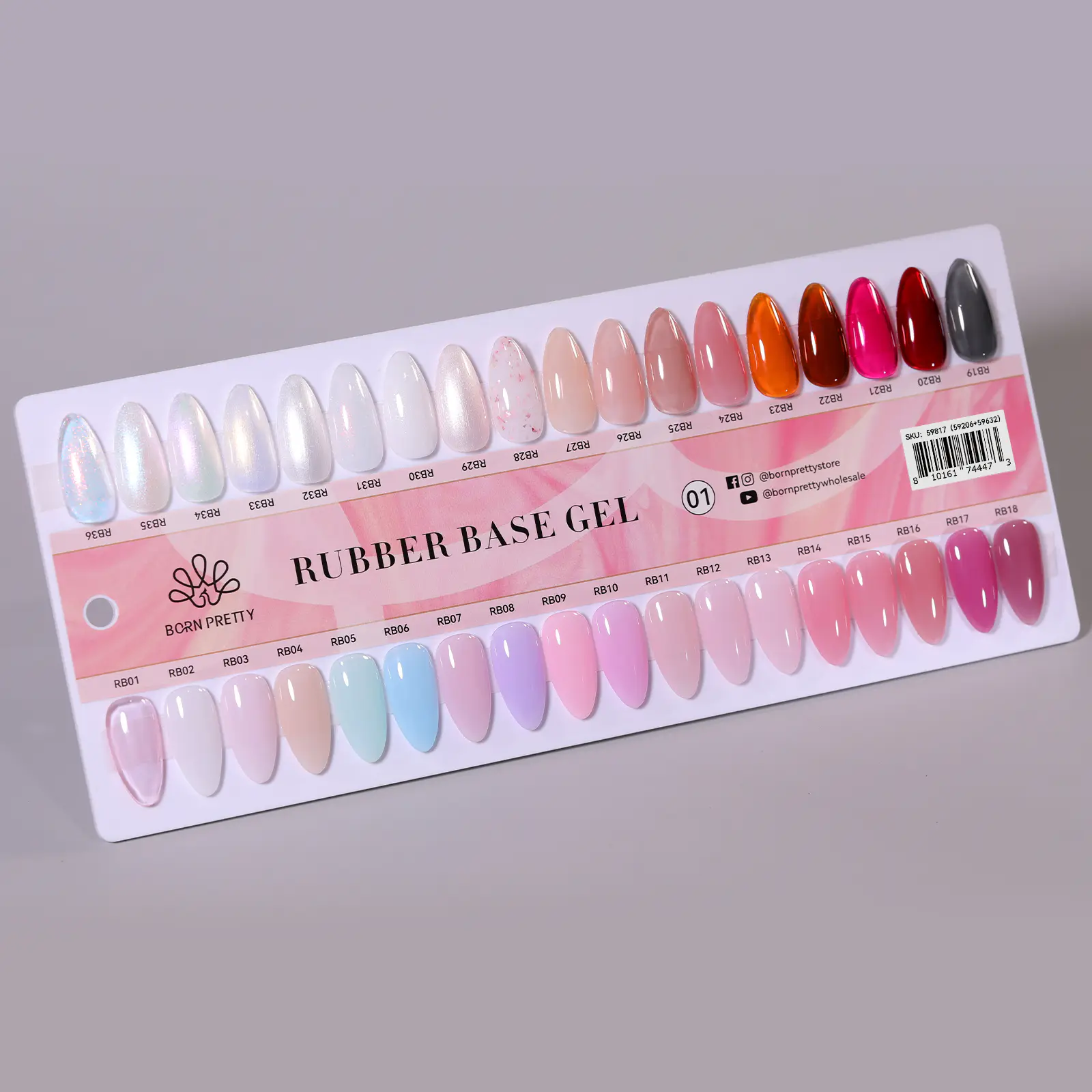 Born Pretty PRO paletta - Rubber Base Gel - hosszú