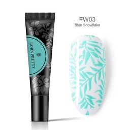 BORN PRETTY 2in1 nyomda és festőzselé 8 ml - FW03 Blue Snowflake