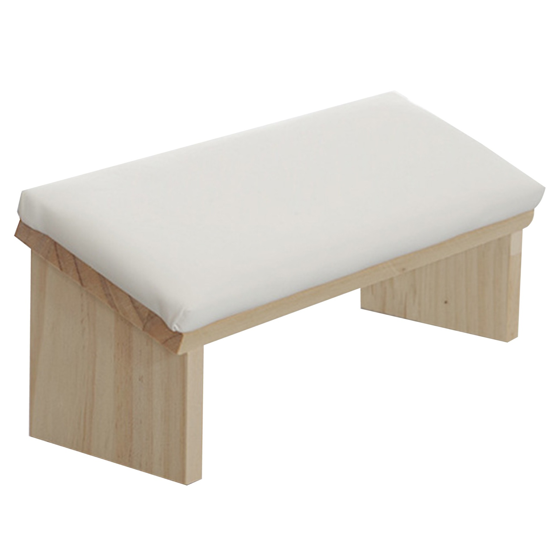 Mini kéztámasz - fehér műbőr fa lábbal