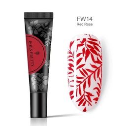 BORN PRETTY 2in1 nyomda és festőzselé 8 ml - FW14 Red Rose