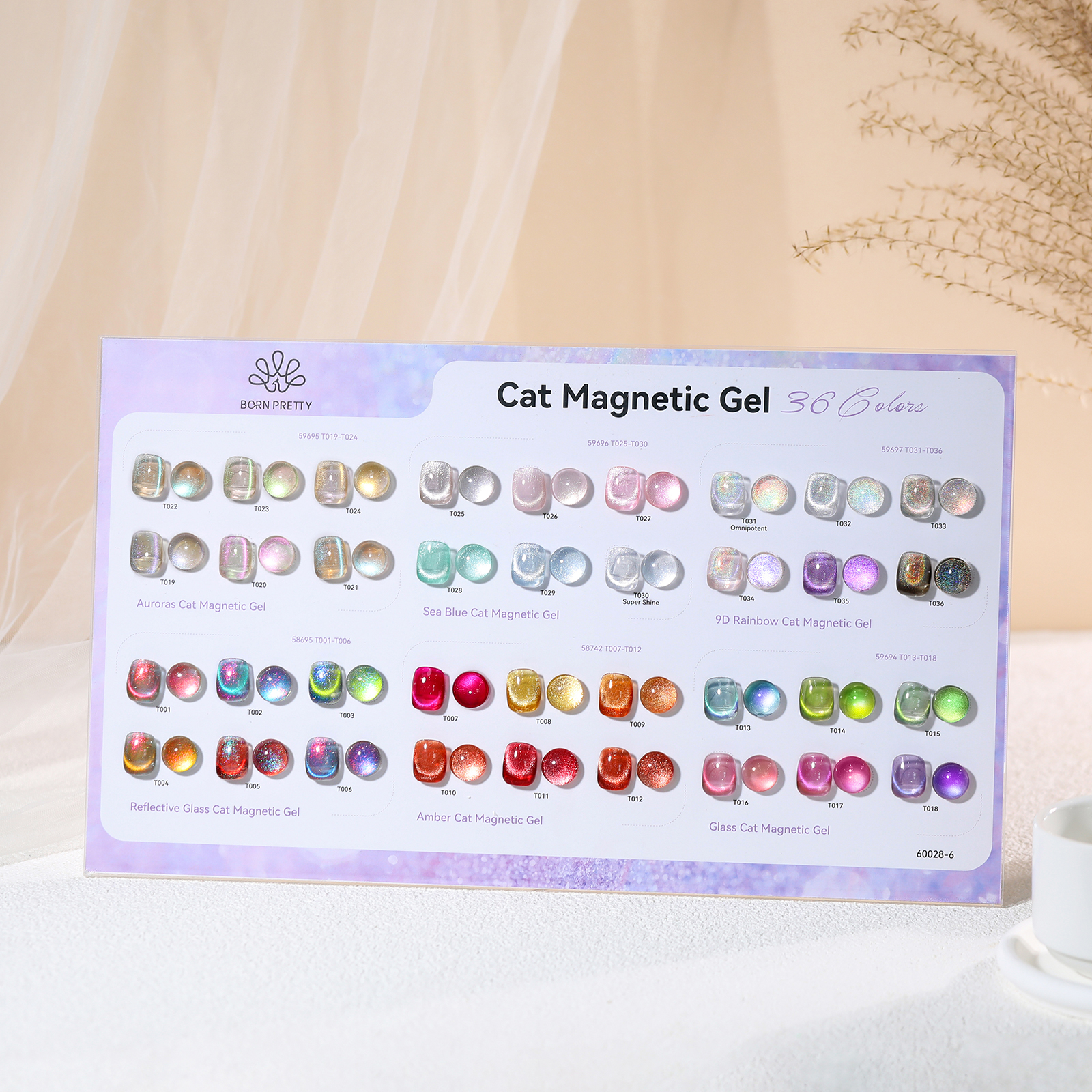 Born Pretty PRO paletta - Cat Eye Gél lakkok T001-T036