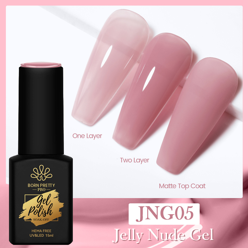 Born Pretty Trubuty Jelly Nude UV/LED HEMA FREE gél lakk 15 ml - JNG05