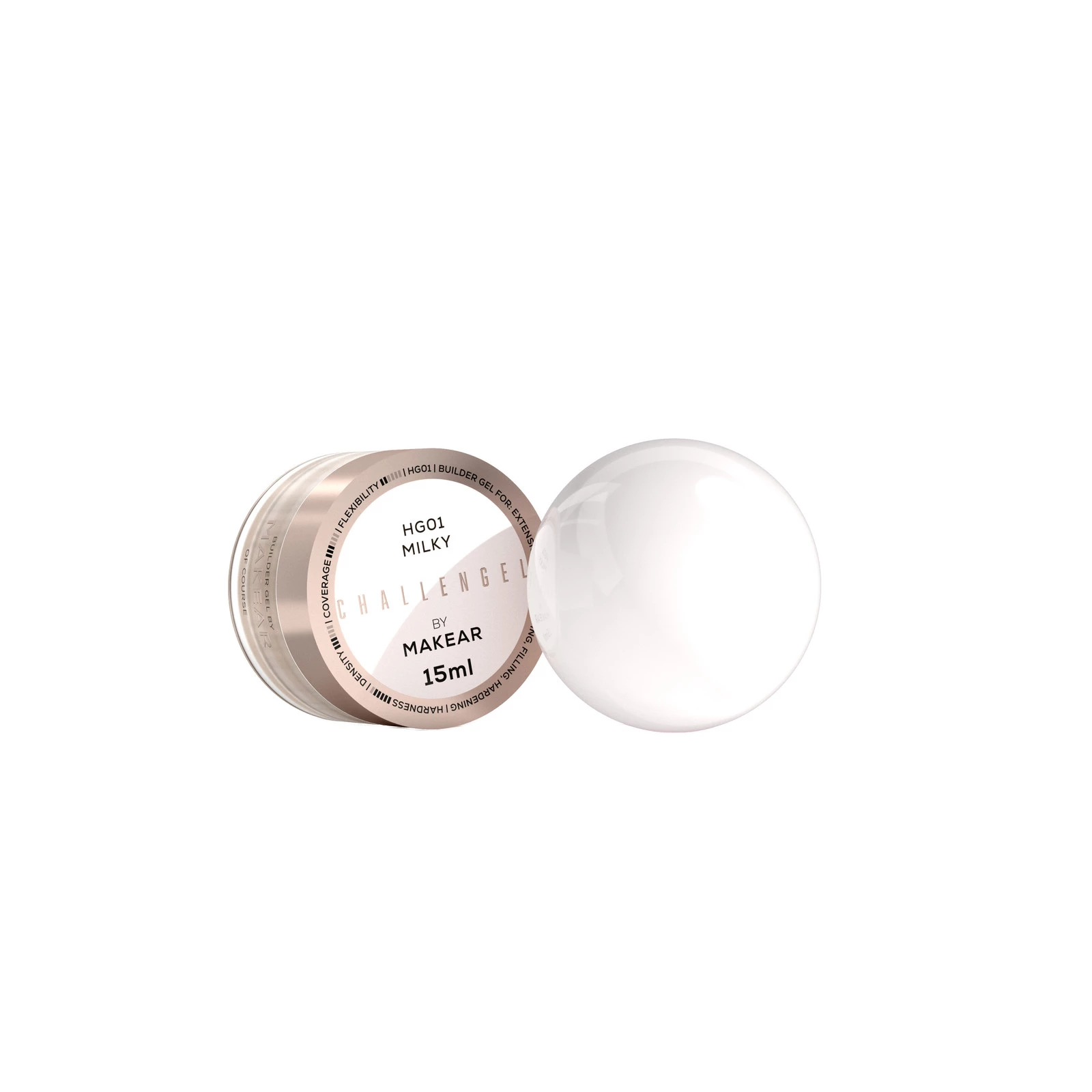 MAKEAR Challengel Builder Gel 15ml - No.HG01 Milky