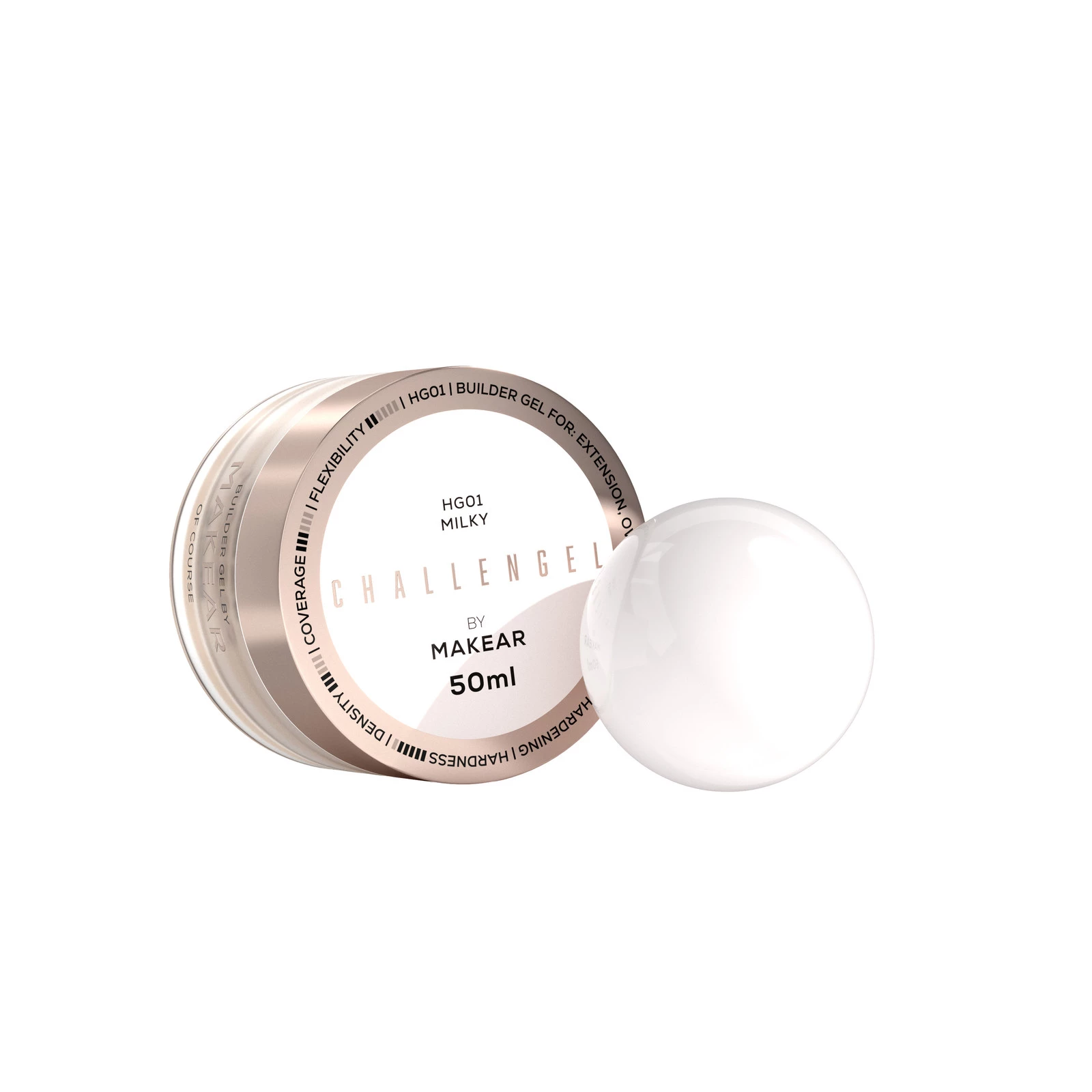 MAKEAR Challengel Builder Gel 50ml - No.HG01 Milky
