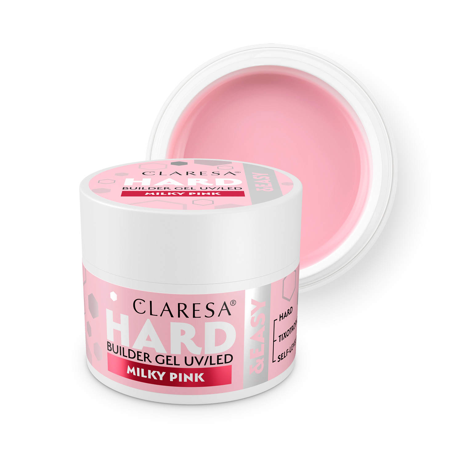 CLARESA Hard&Easy Builder Gél 45g - Milky Pink
