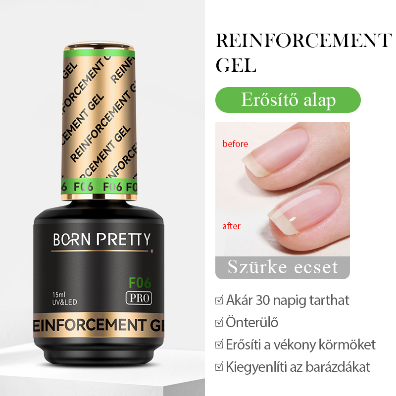 Born Pretty PRO - F06 - Reinforcement Base Gel 15 ml - Rugalmas, sűrű állagú alapzselé