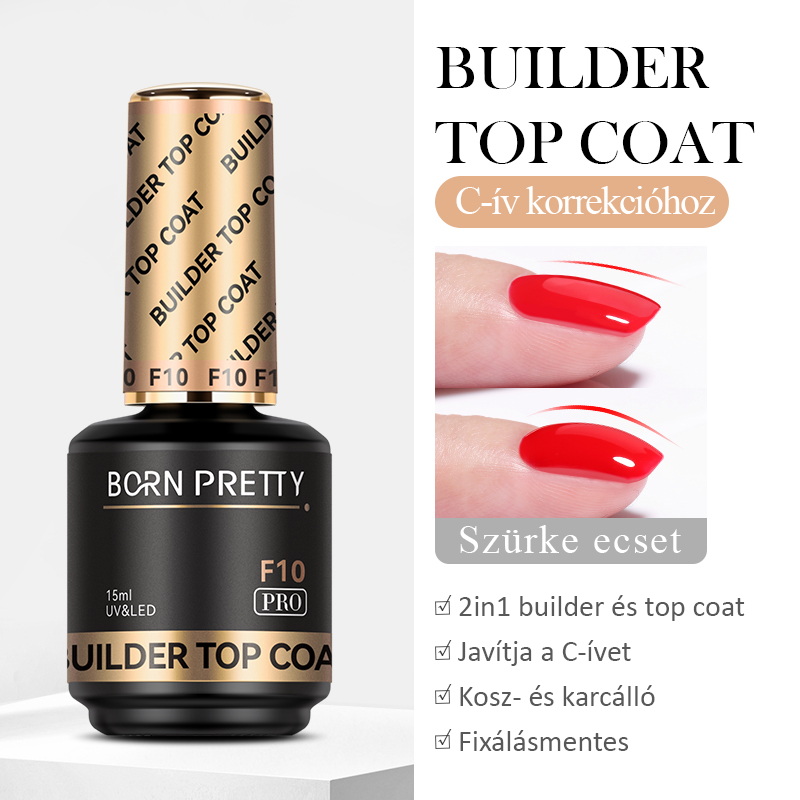 Born Pretty PRO - F10 - Builder Top Coat - Rubber Top - 15 ml