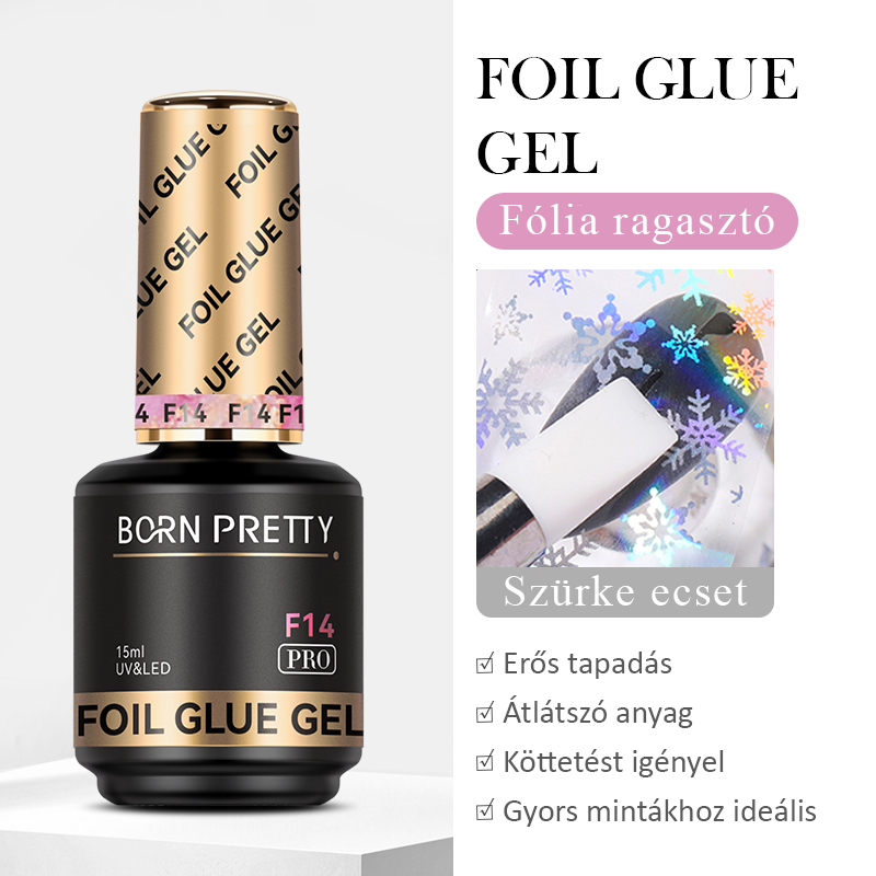 Born Pretty PRO - F14 - Transzferfólia ragasztó 15 ml