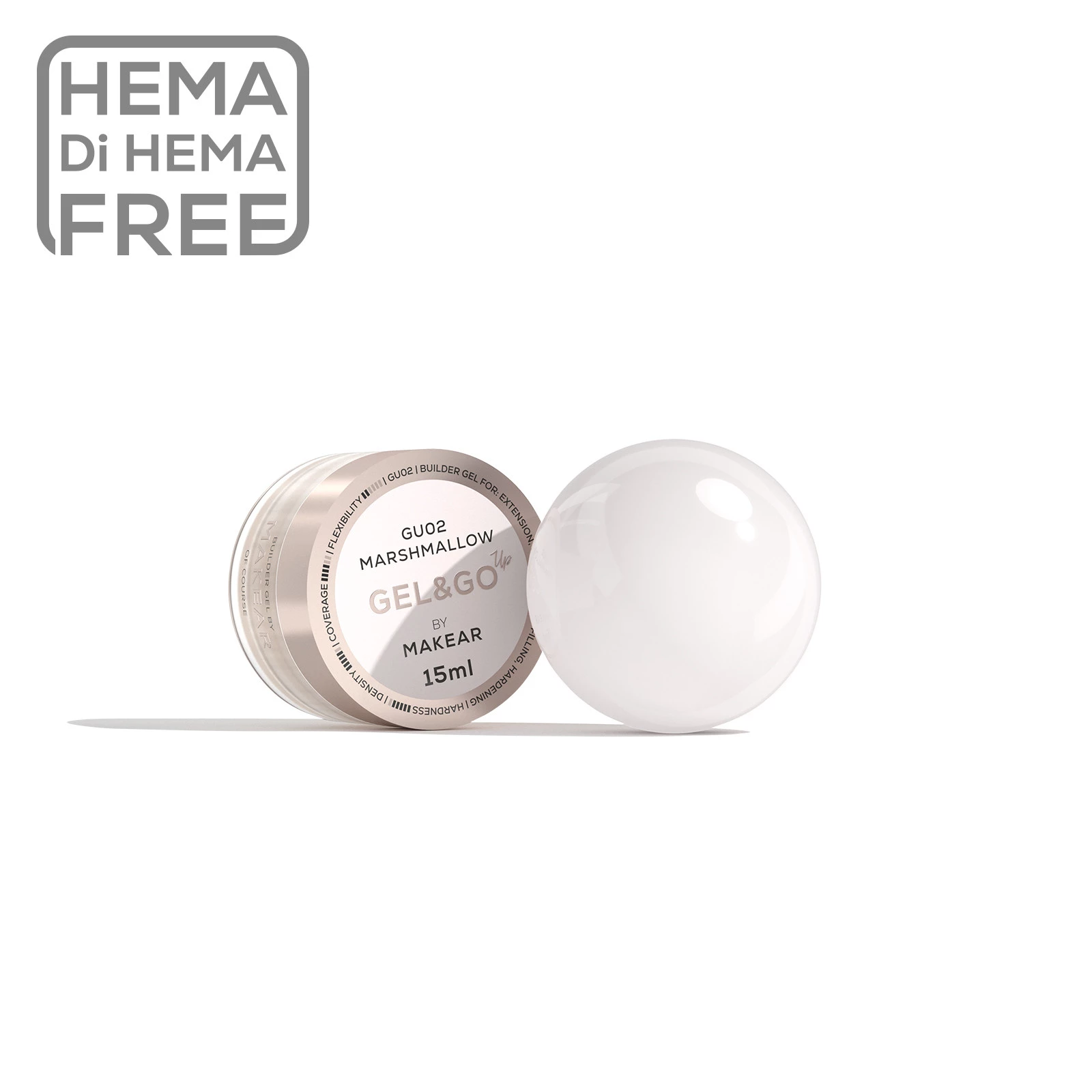 MAKEAR Gel&Go UP Builder Gél 15 ml - GU02 - Marshmallow
