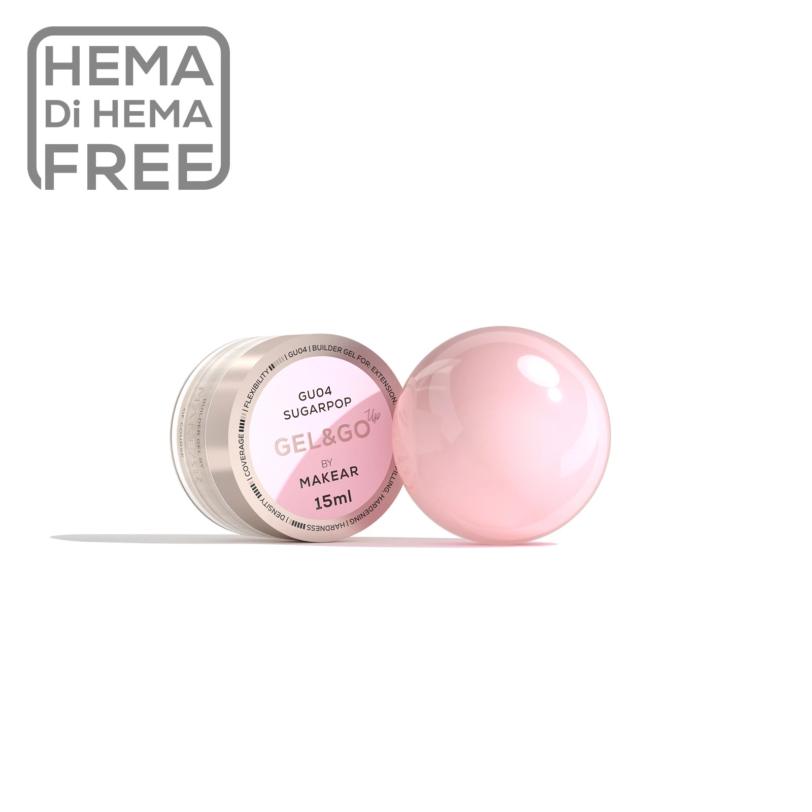 MAKEAR Gel&Go UP Builder Gél 15 ml - GU04 - Sugarpop
