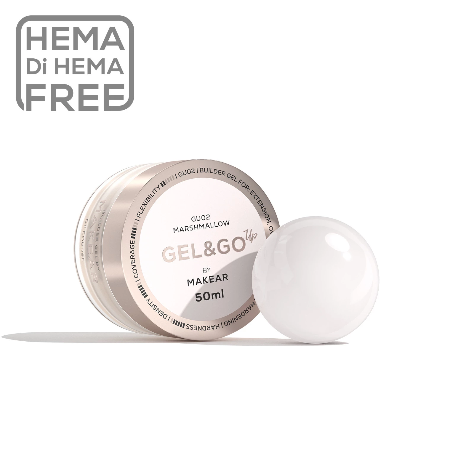 MAKEAR Gel&Go UP Builder Gél 50 ml - GU02 - Marshmallow