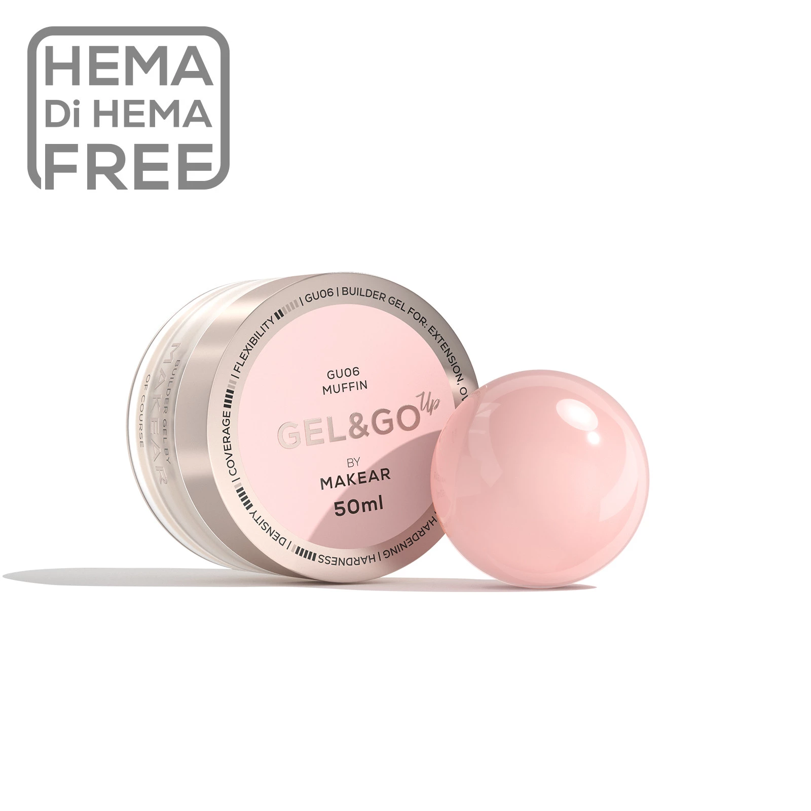 MAKEAR Gel&Go UP Builder Gél 50 ml - GU06 - Muffin