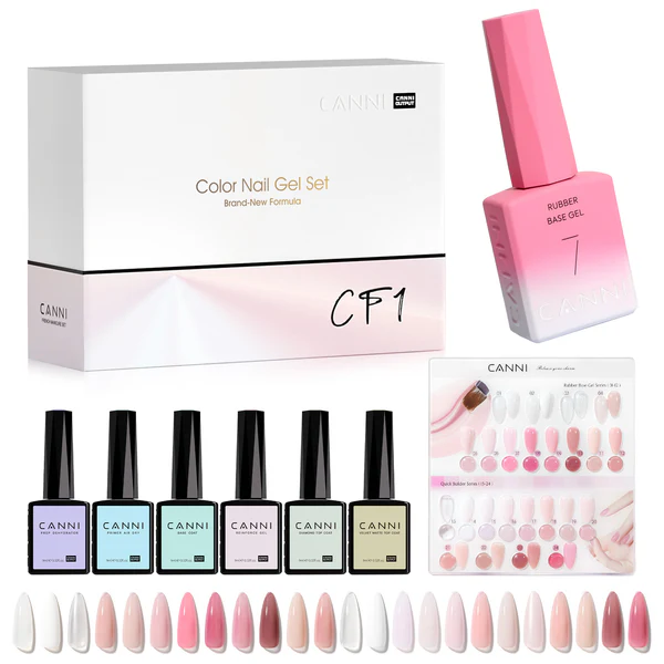 CANNI HEMA FREE UV/LED Rubber Base és BIAB szett (24db-os) - CF1