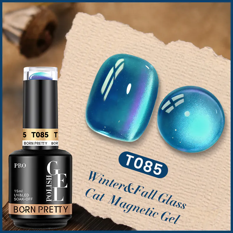 BORN PRETTY PRO UV/LED gél lakk 15 ml - T085 - Glass Beads Cat Magnetic