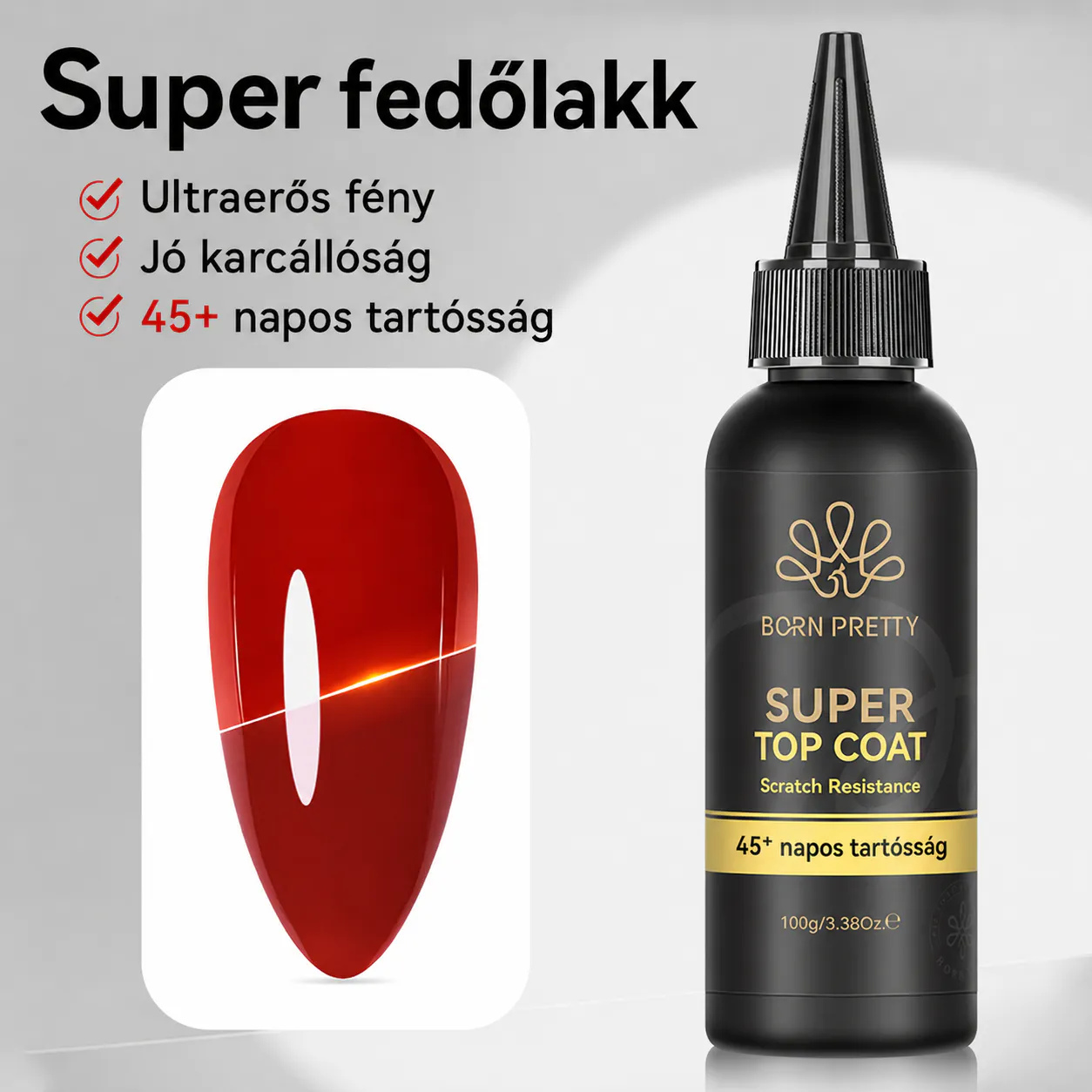BORN PRETTY PRO Super Top Coat 100 g - utántöltő