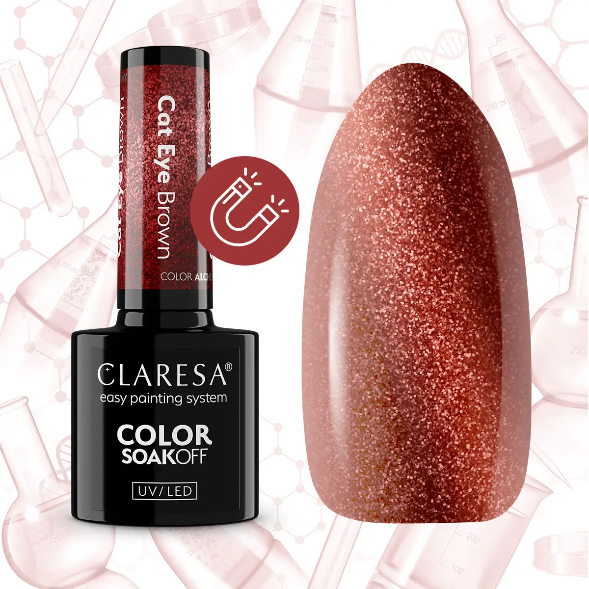 CLARESA UV/LED gél lakk 5g - CAT EYE BROWN