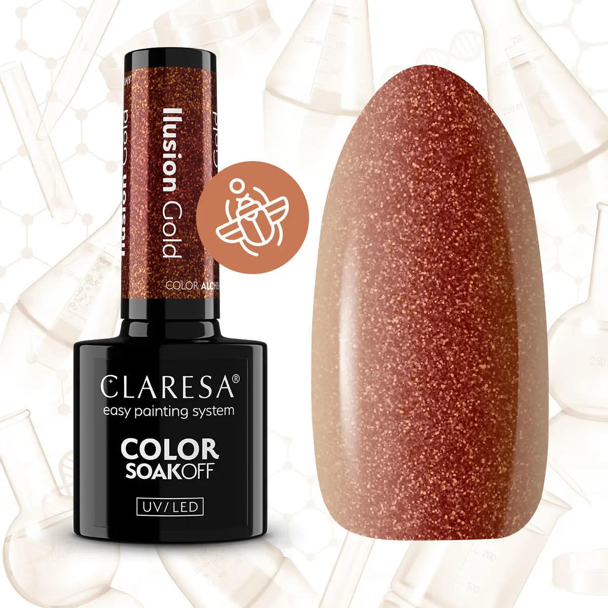 CLARESA UV/LED gél lakk 5g - ILUSION GOLD