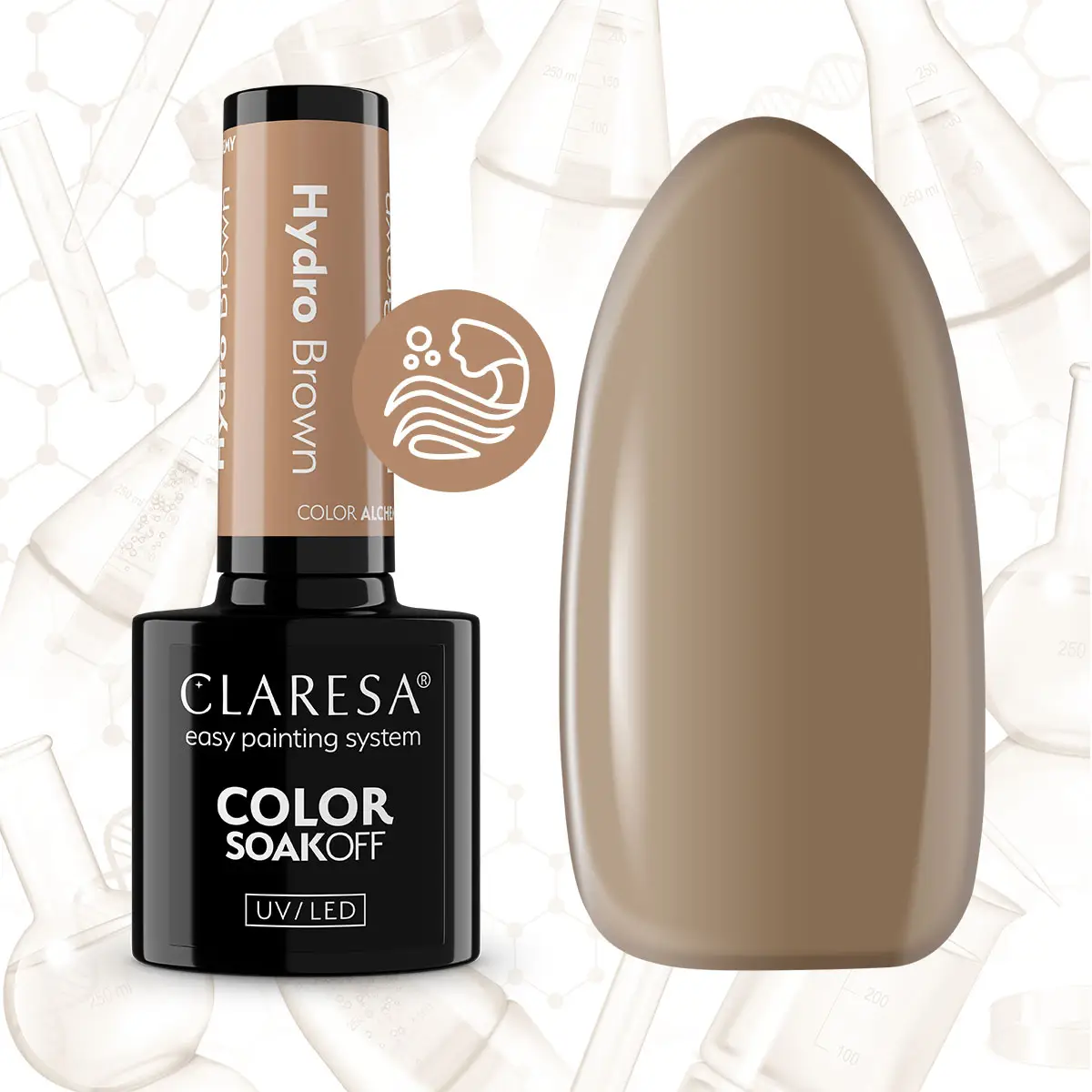 CLARESA UV/LED gél lakk 5g - HYDRO BROWN (üveghatású)