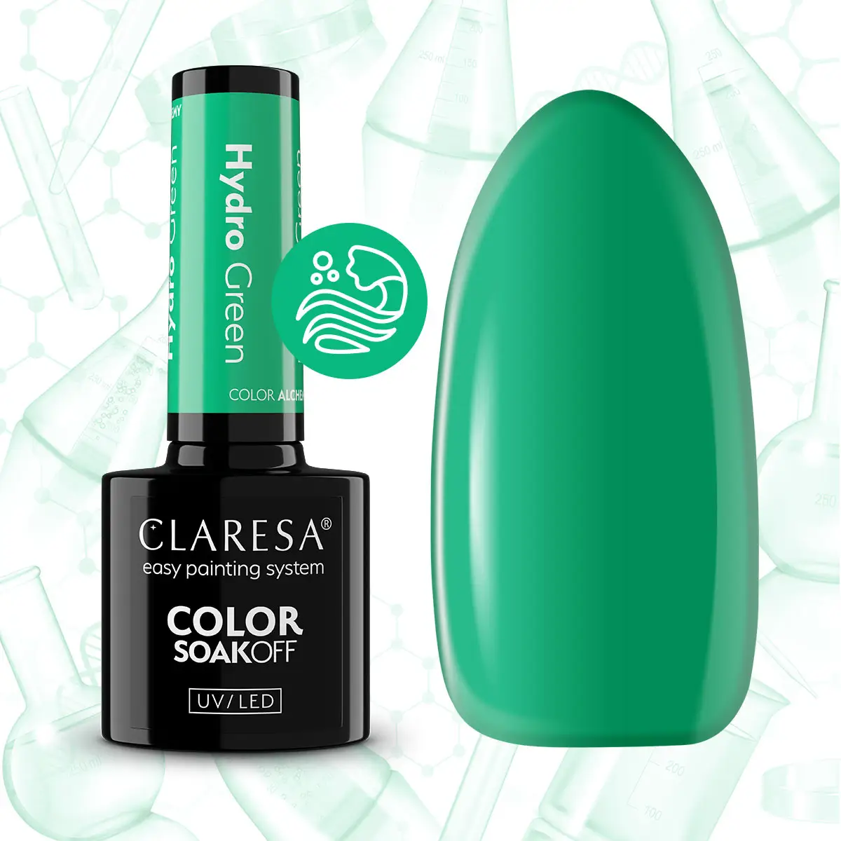 CLARESA UV/LED gél lakk 5g - HYDRO GREEN (üveghatású)