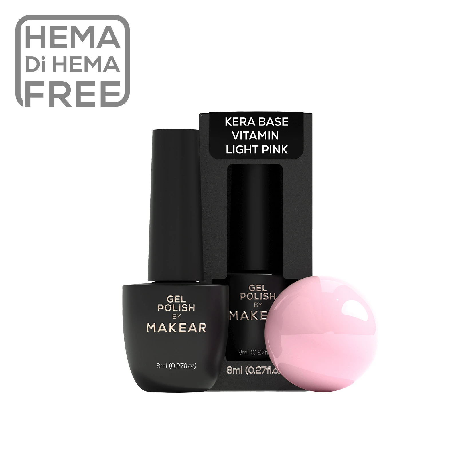 MAKEAR Hema Free Keratin Base 8 ml - Light pink - KVB01