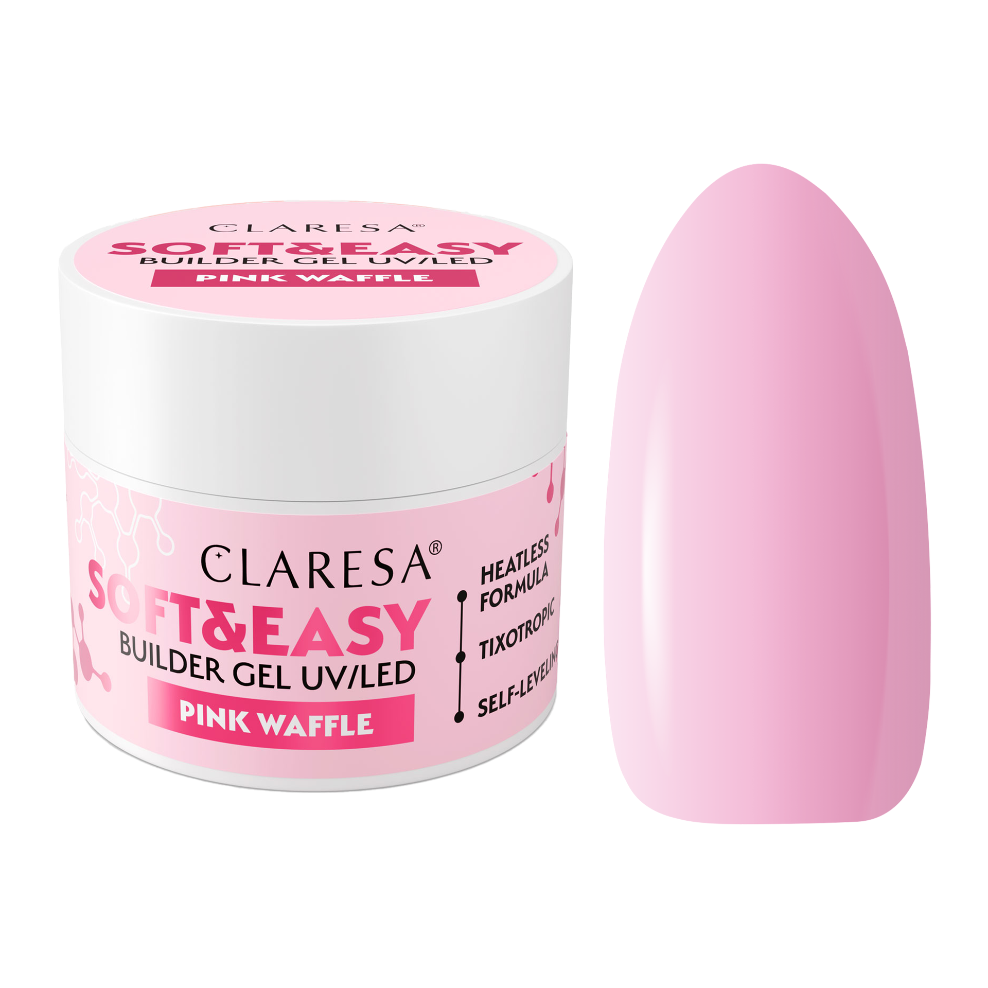 CLARESA Soft&Easy Builder Gél 12g - Pink Waffle
