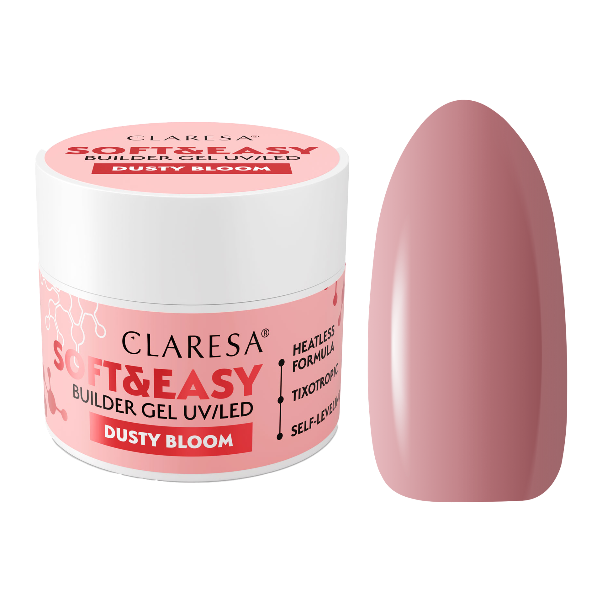CLARESA Soft&Easy Builder Gél 12g - Dusty Bloom
