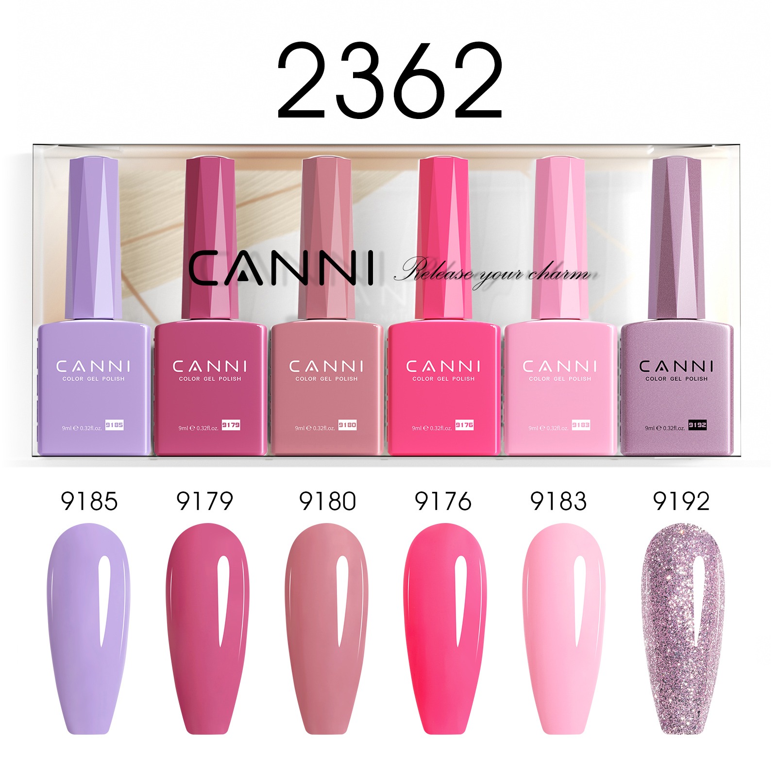 CANNI HEMA FREE UV/LED gél lakk szett 6x9ml - 2362