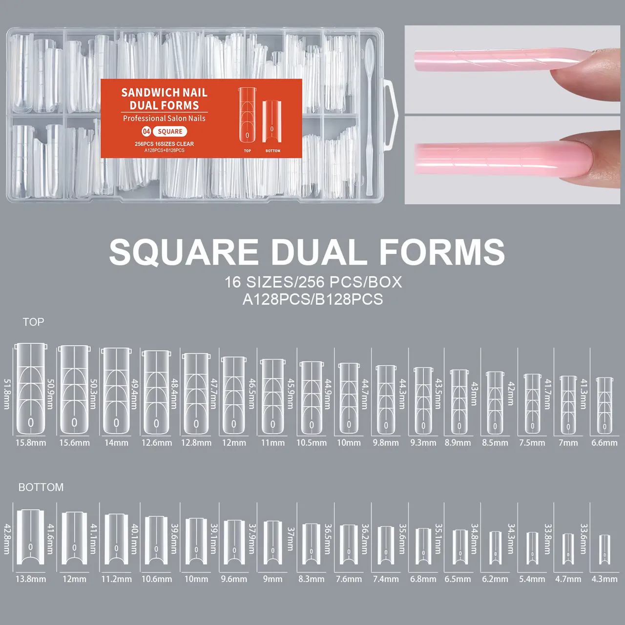 Sandwich Dual Form Tip - 256 db/box - Kocka