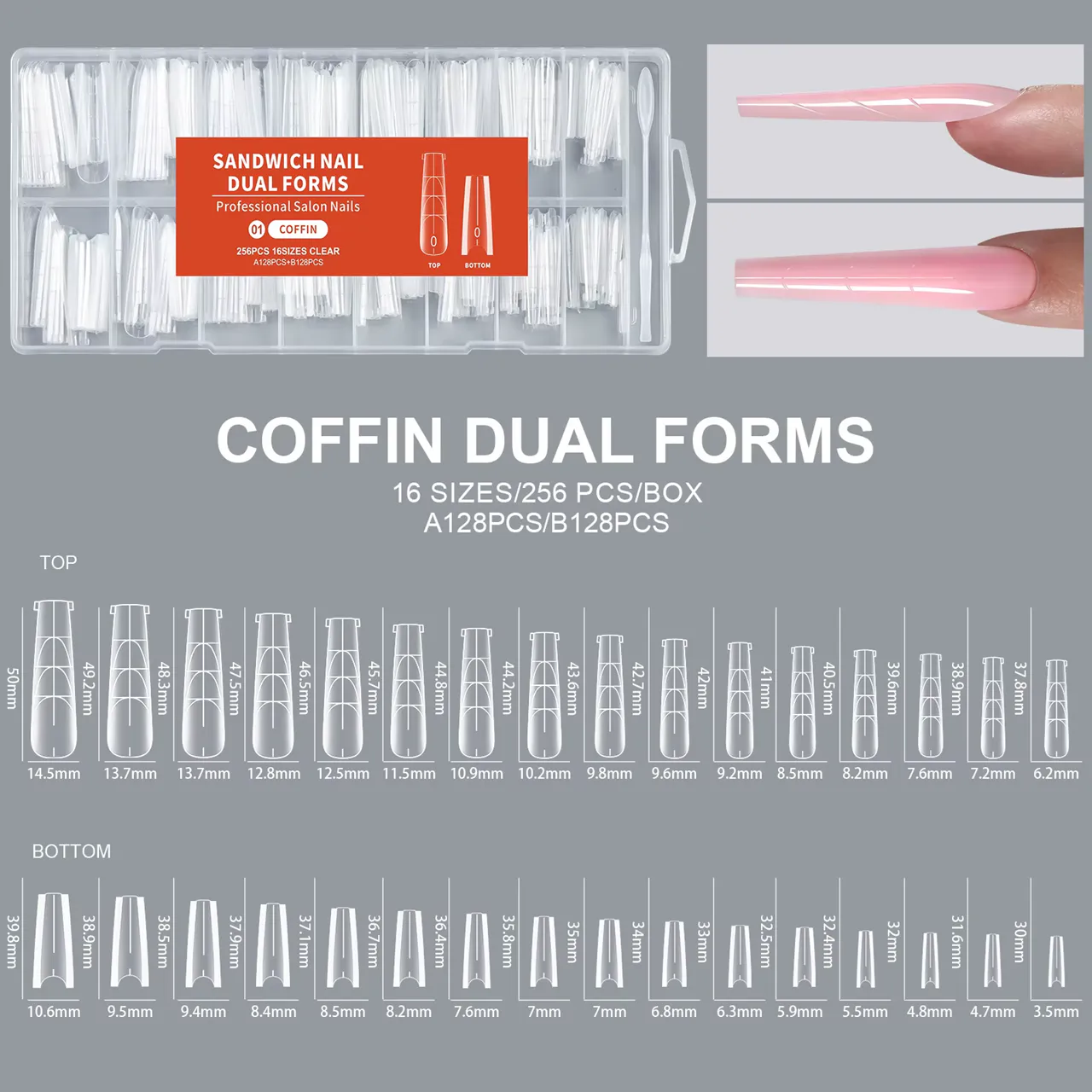 Sandwich Dual Form Tip - 256 db/box - Balerina