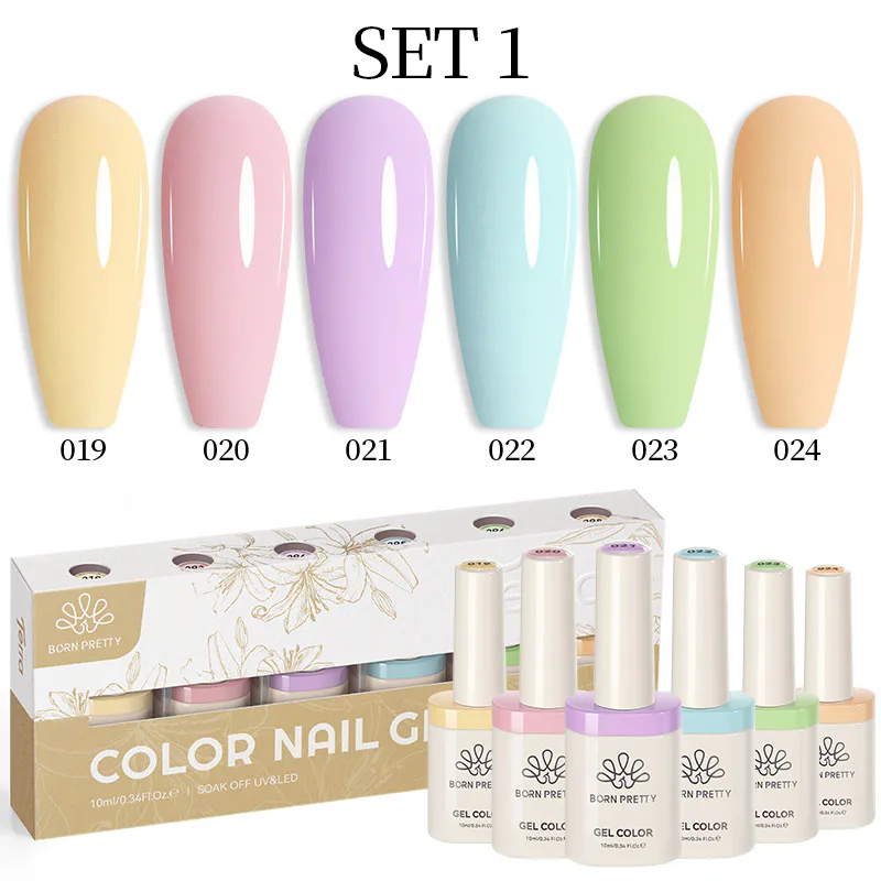 Born Pretty TERRA gél lakk szett 6x10ml - No.01 - Hema-Free