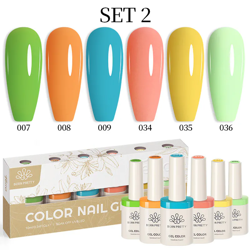 Born Pretty TERRA gél lakk szett 6x10ml - No.02 - Hema-Free