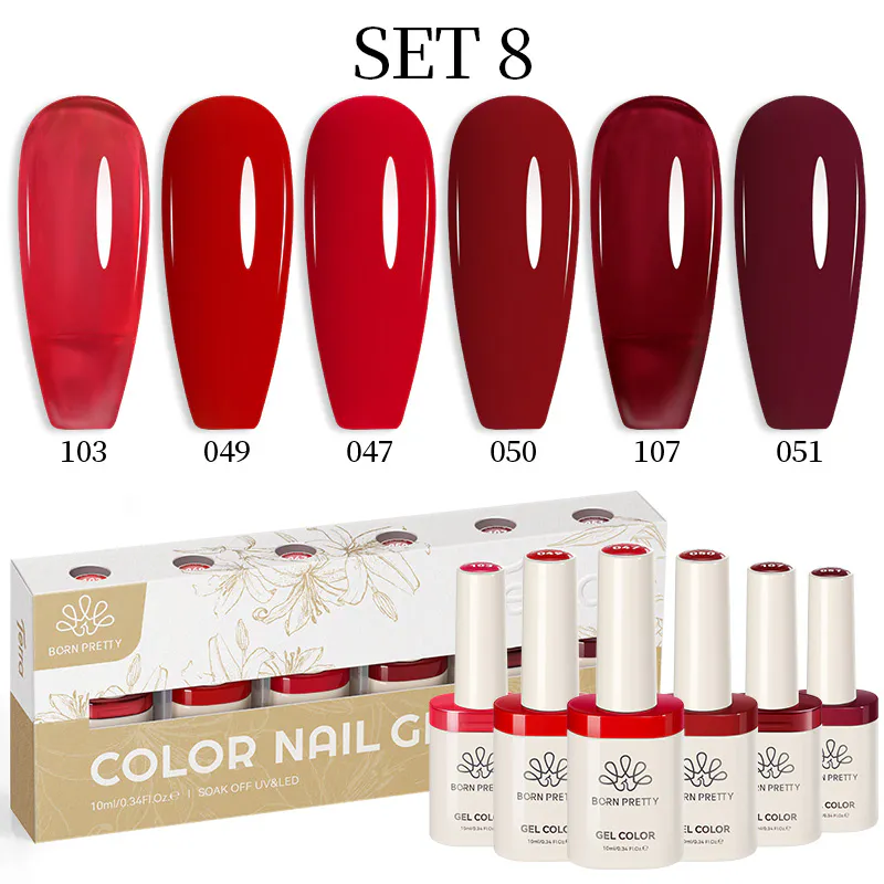 Born Pretty TERRA gél lakk szett 6x10ml - No.08 - Hema-Free