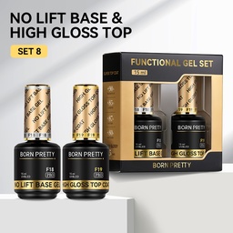 Born Pretty PRO Technikai szett - No.08 - No Lift Base Gel + High Gloss Top Coat - 2x15 ml