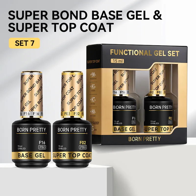 Born Pretty PRO Technikai szett - No.07 - Super Bond Base Gel + Super Top Coat - 2x15 ml