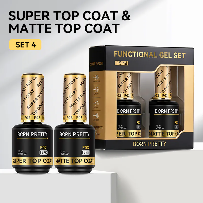 Born Pretty PRO Technikai szett - No.04 - Super Top Coat + Matt Top Coat - 2x15 ml